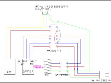 사우나 전기 결선 도면 입니다.